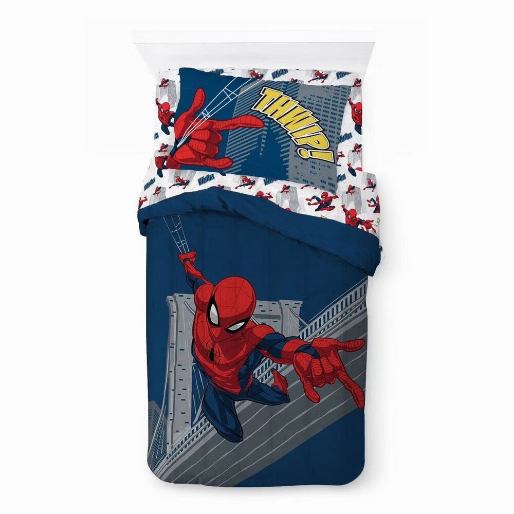 Marvel Spider-Man Twin Kids Comforter Superhero Bedding New No Label